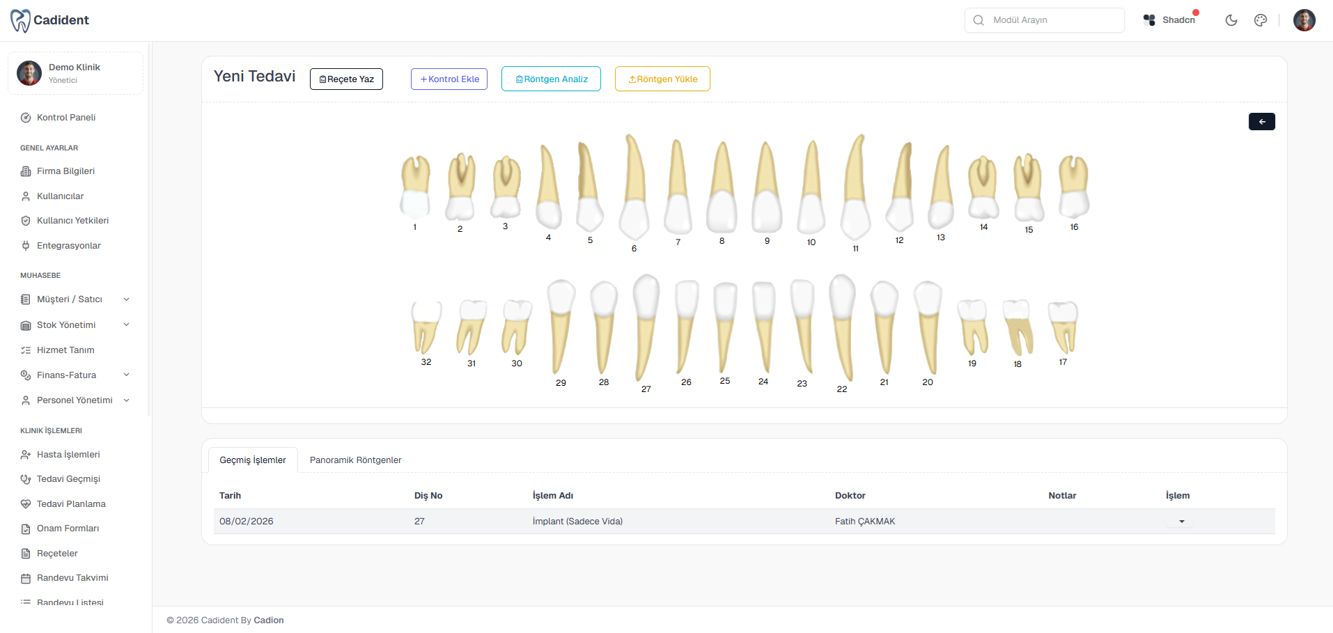Klinik Yönetim Paneli